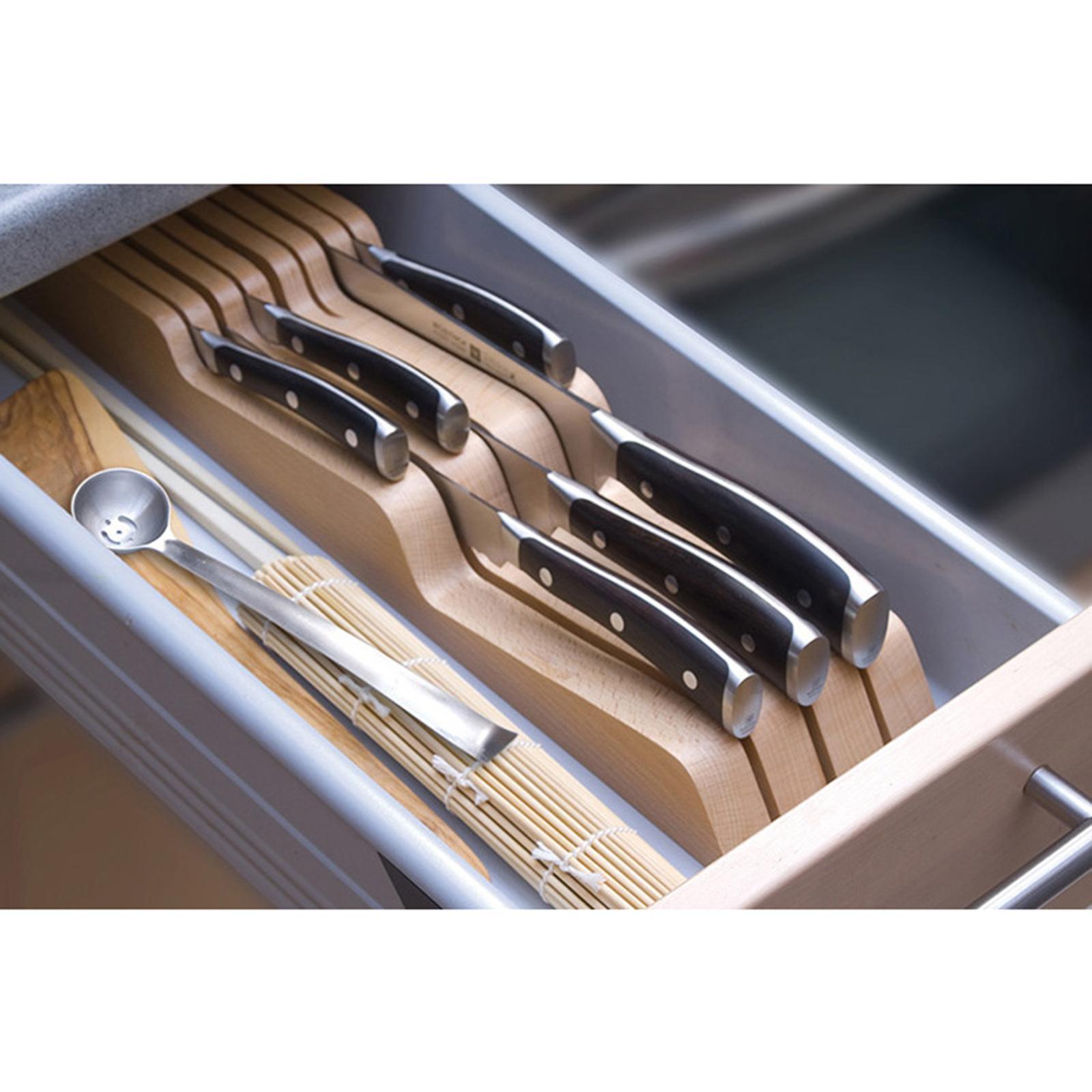 Knife Drawer Organizer In-Drawer Knife Block Counter for Kitchen Supplies