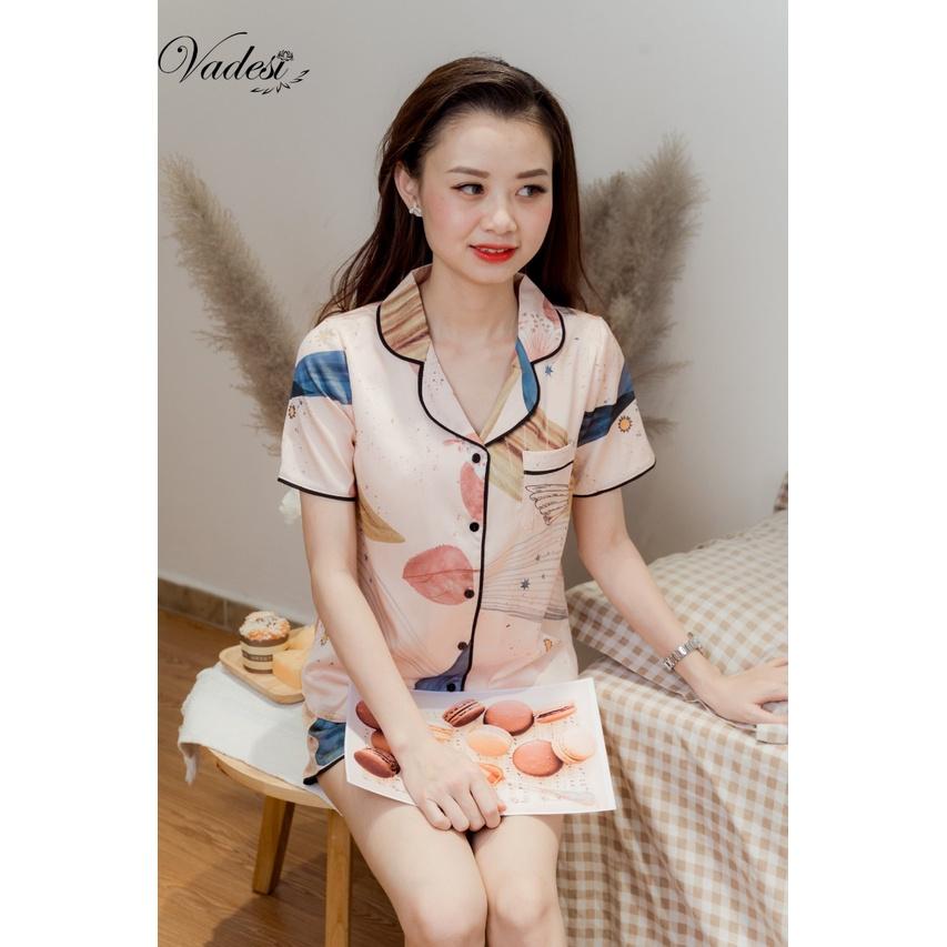 Bộ Đùi Nữ Họa Tiết - Vadesi, Pijama Lụa Cao Câp, Đồ Ngủ Đẹp, Thời Trang Nữ,