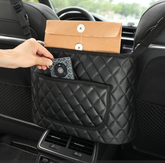 Túi đựng đồ Da  trên ô tô đa chức năng, túi đựng đồ giữa ghế đựng túi xách tiện lợi