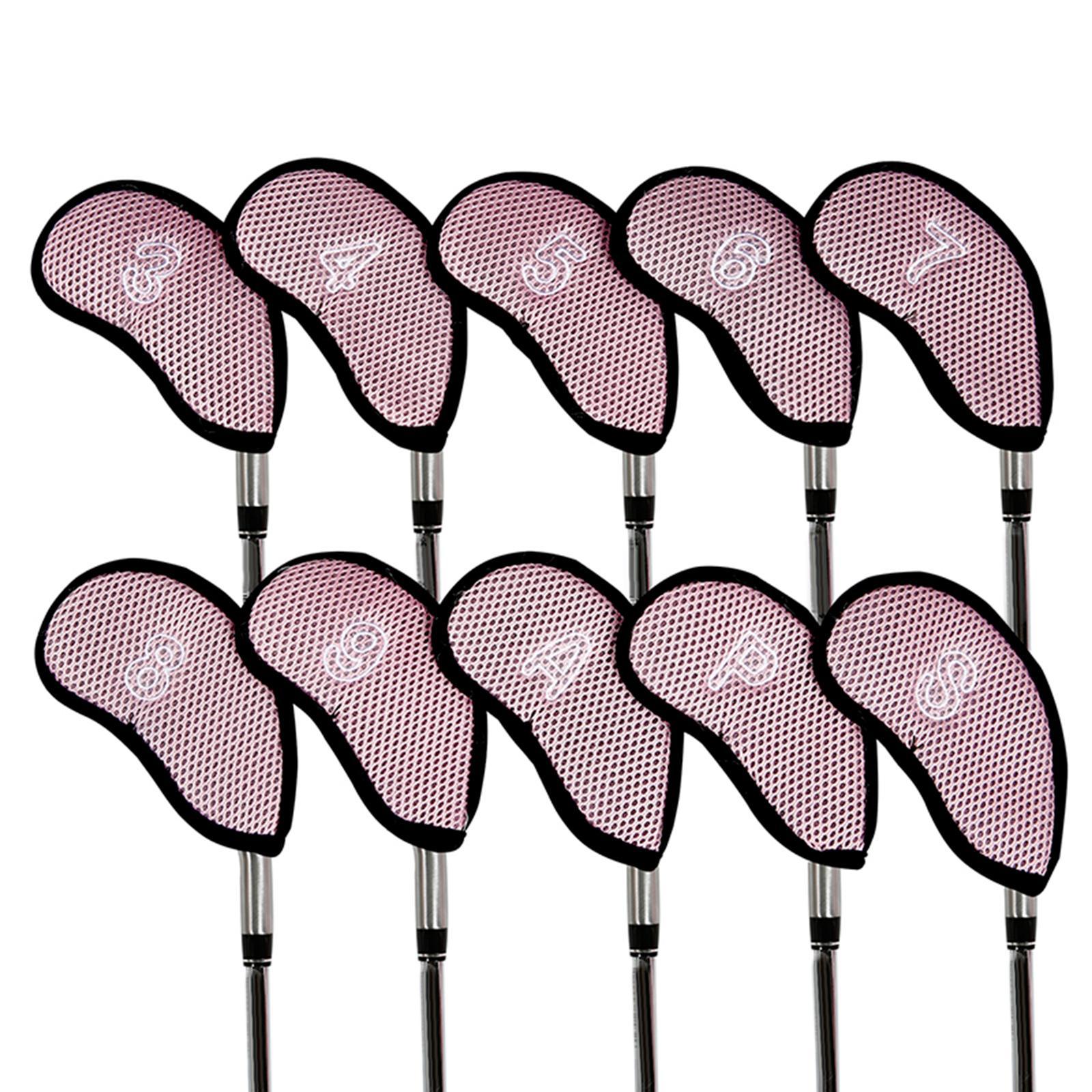 10Pcs Golf Iron Head Covers Protection Golf Wedges Headcovers Wrap Iron Putter Clubs Case Golf Iron Cover for Training Equipment