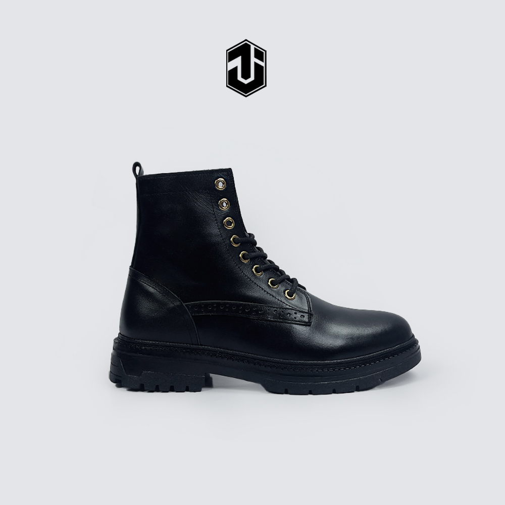 Giày Da Nam S Chunky Combat Boot J1, Da Bò Italy Nhập Khẩu, Đế Cao Su Tăng Chiều Cao 4.5cm Năng Động Cá Tính