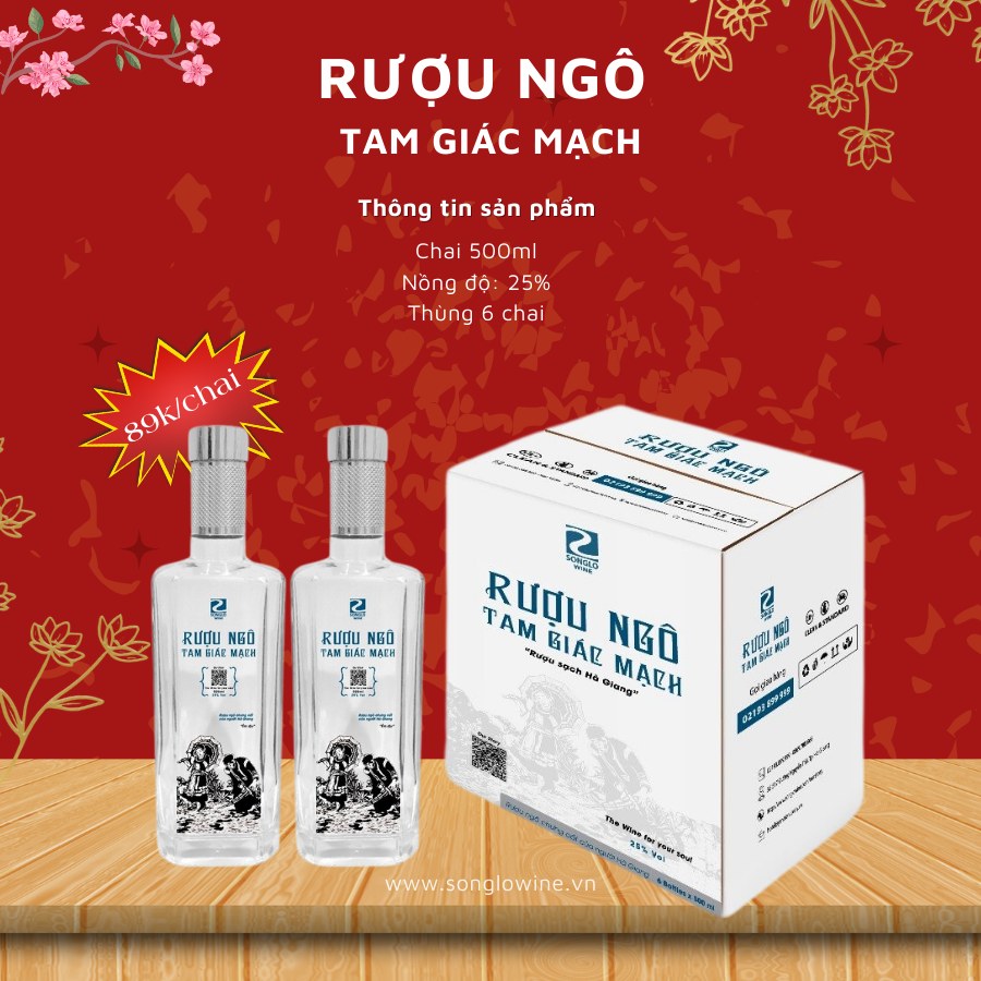 Rượu Ngô Tam Giác Mạch W01 - Thùng 6 chai