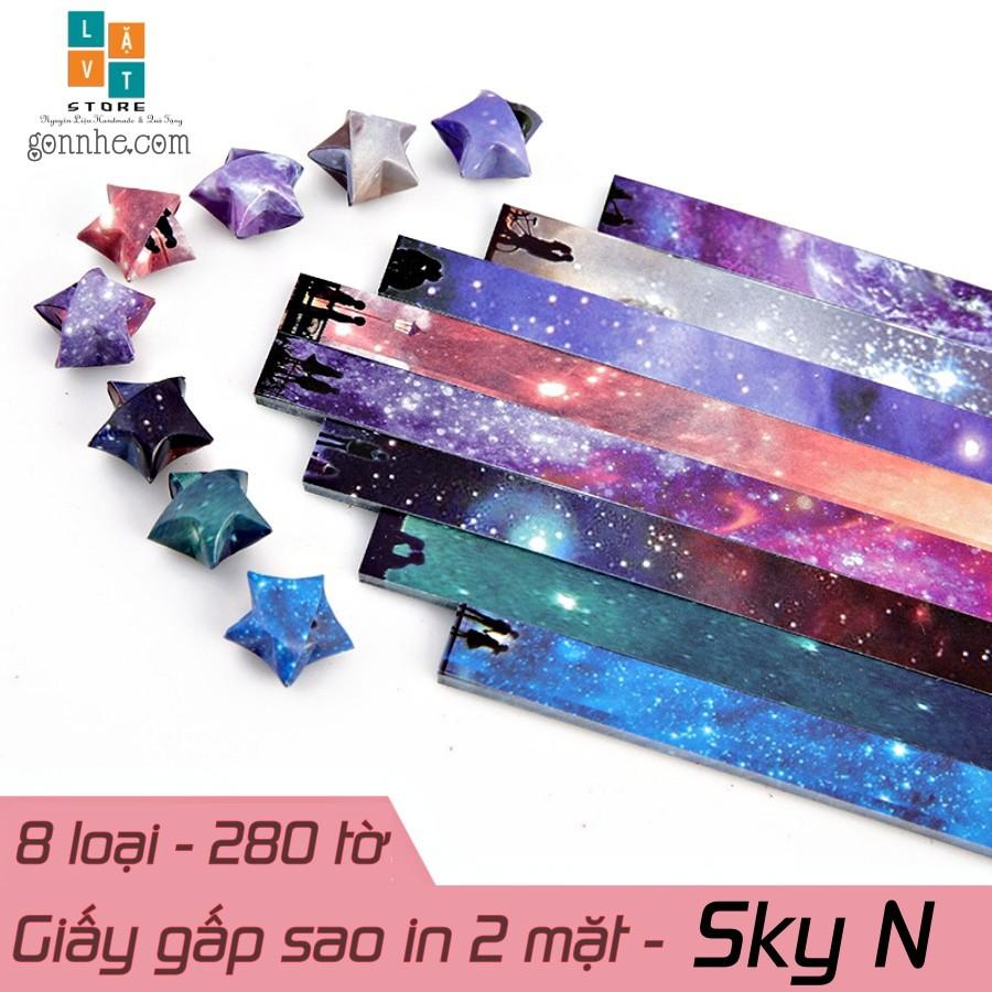 Giấy gấp sao nhiều chủ đề - In màu, origami star