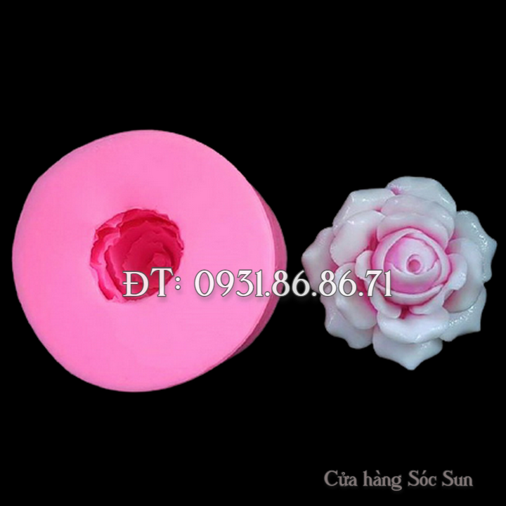 Khuôn silicon hoa hồng cánh tim loại 7 cm - Mã số 1654