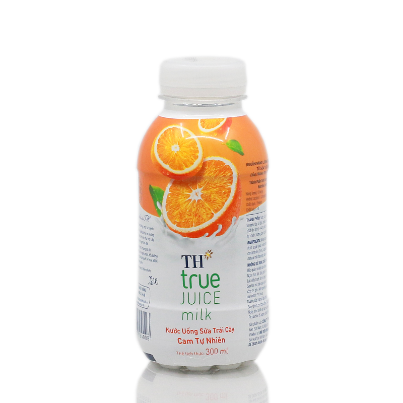 Thùng 24 chai nước uống sữa trái cây cam tự nhiên TH true Juice milk 300ml/chai