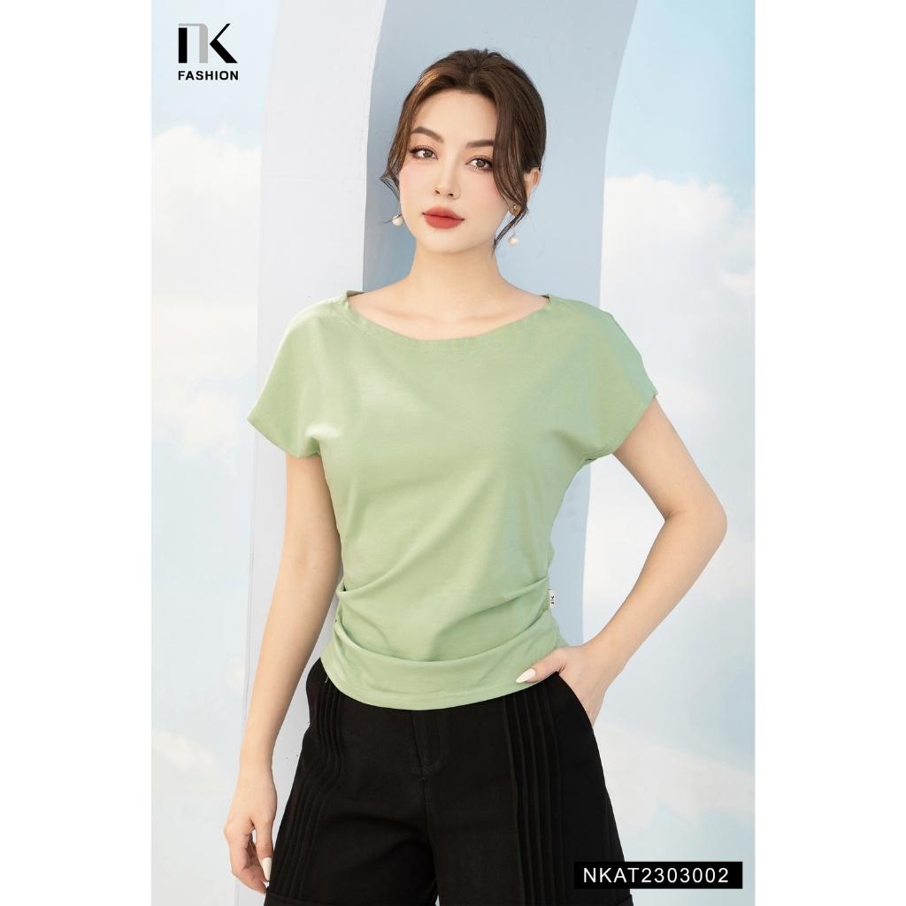 Áo Cổ Thuyền Xếp Gấu NK FASHION Thiết Kế Basic Chất Vải Nhập Hàn Cao Cấp Thoáng Mát Không Nhăn NKAT2303002