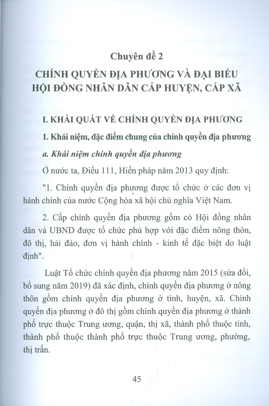 Tài Liệu Hướng Dẫn Bồi Dưỡng Đại Biểu Hội Đồng Nhân Dân Cấp Huyện, Xã Nhiệm Kỳ 2021 - 2026