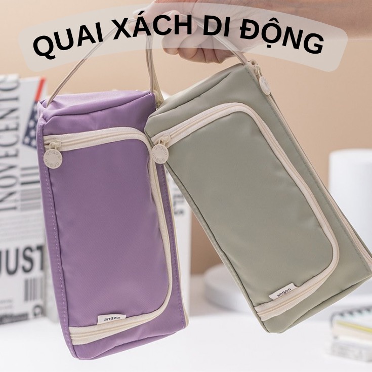 Hộp đựng bút / túi đựng bút đa năng bằng vải cao cấp, nhiều ngăn dành cho học sinh, sinh viên, văn phòng