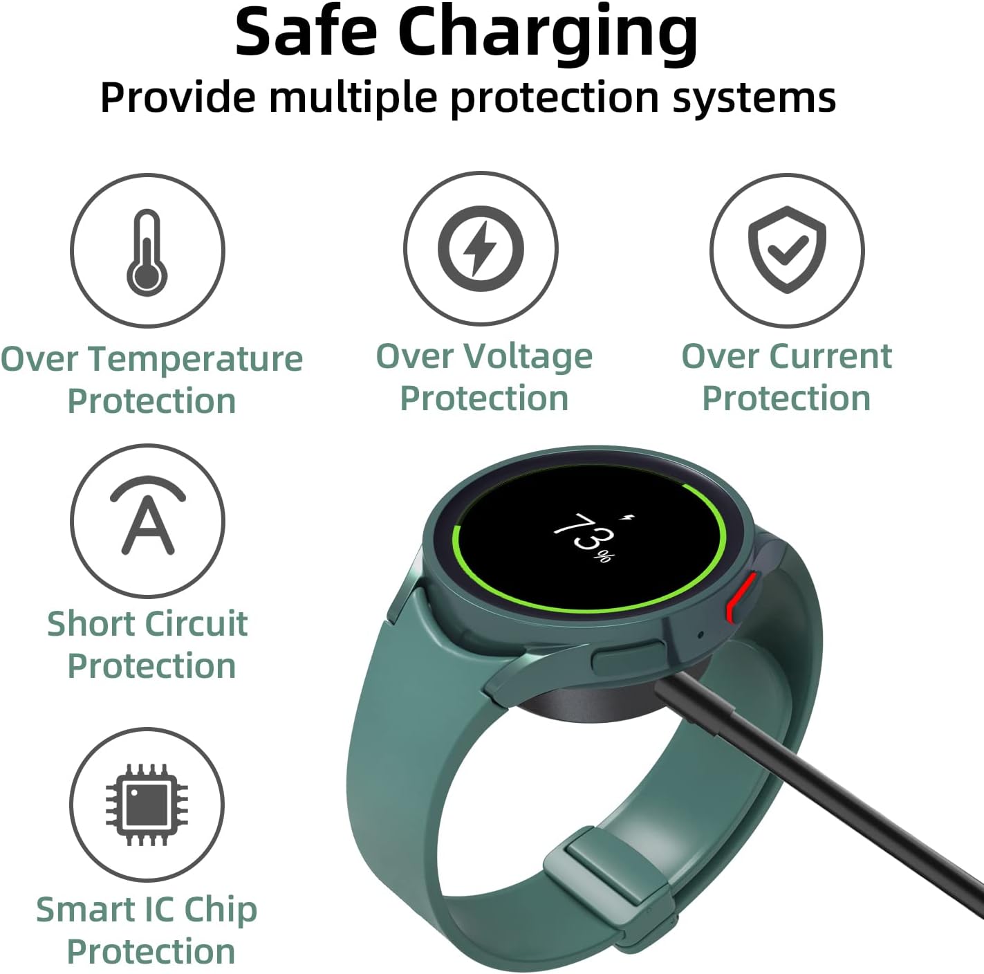 Cáp Sạc Đế Sạc Kim Loại cho Samsung Galaxy Watch 5/5Pro/6/6Classic/7 &amp; Galaxy Watch Ultra Cổng USB Type C - Hàng Chính Hãng