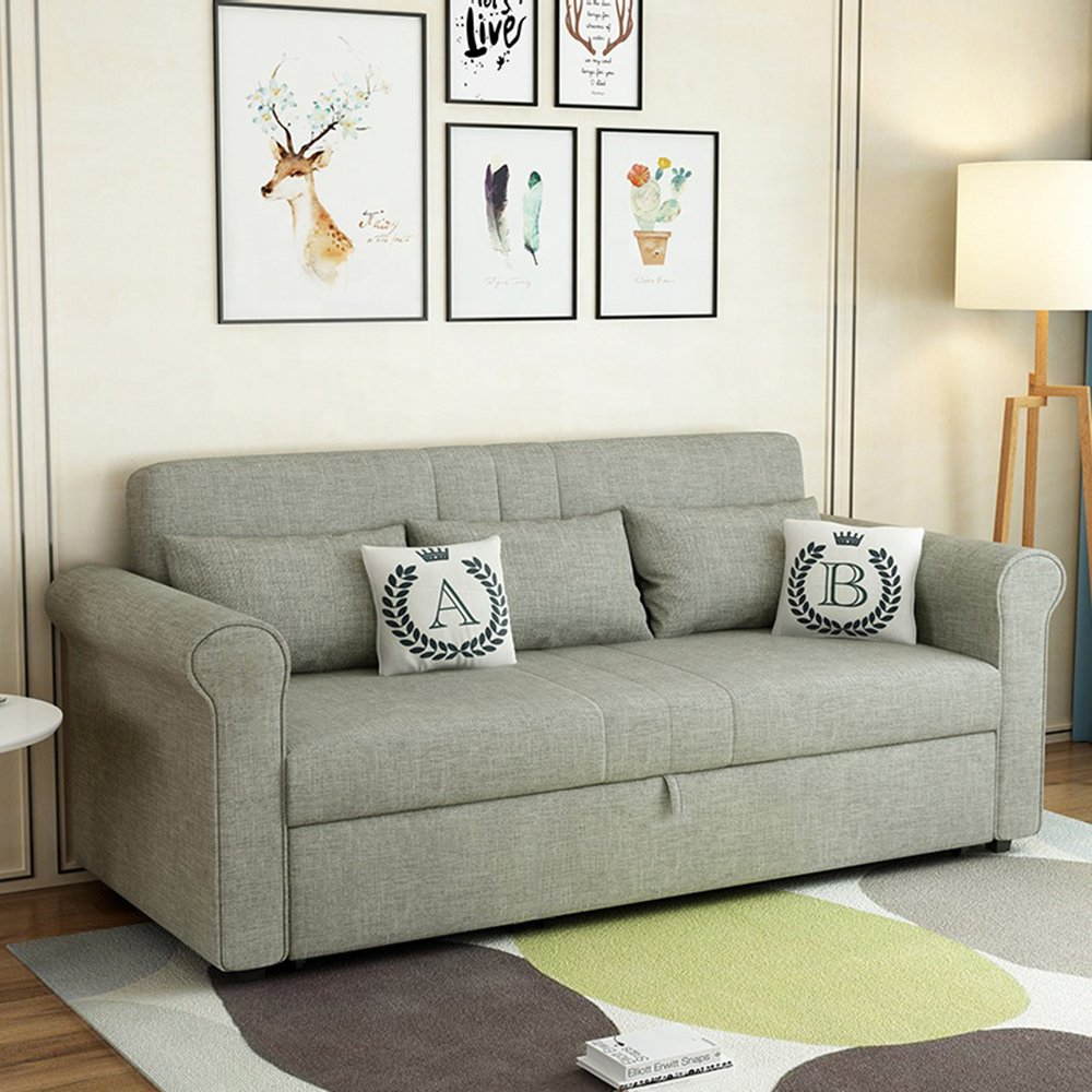 Mẫu Ghế Sofa Giường Thông Minh Đa Năng Tay Tròn May Trơn 3 Đường Chỉ Mã T-GK07