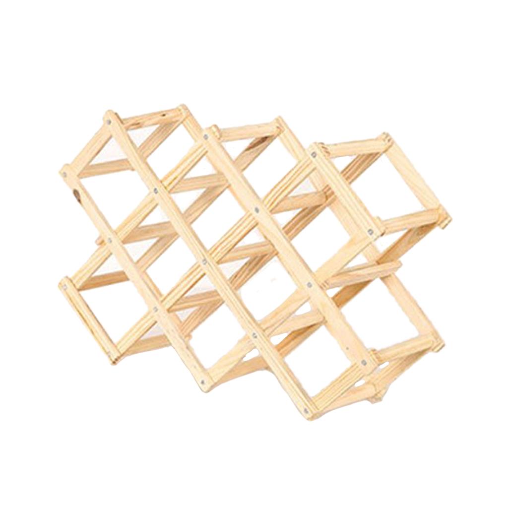Wooden Red Wine Rack Bottle Holder Display Shelf Foldable