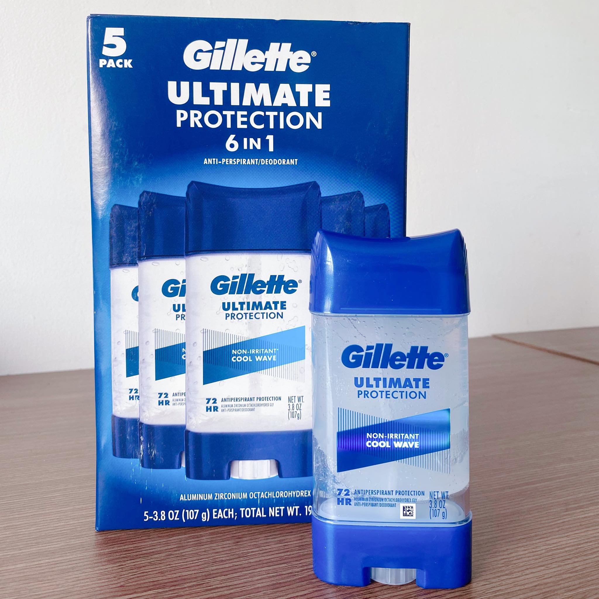 Set 5 Lăn khử mùi Gillette Advanced Clear Gel Antiperspirant Cool Wave 107gx5