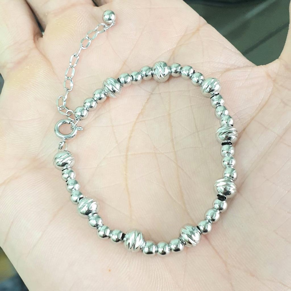 Lắc Tay Bi Titanium Dùng Vĩnh Viễn- Màu sáng đẹp như vàng trắng tắm rửa thoải mái