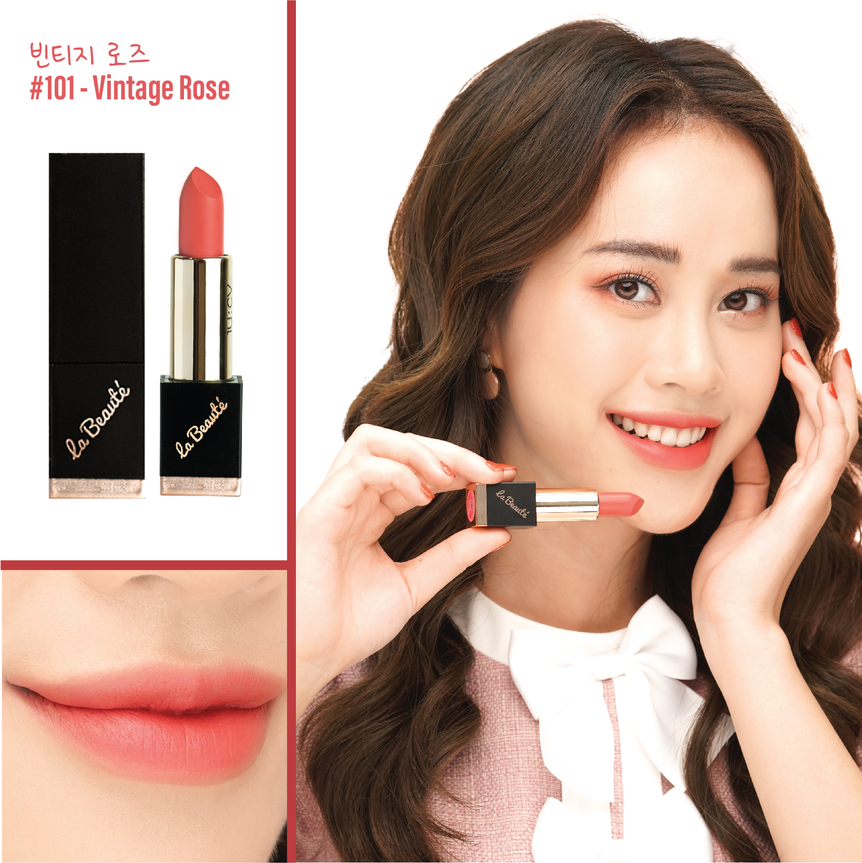 (HÀNG CHUẨN HÃNG) Son lì KHÔNG CHÌ Hàn Quốc Ju:cy Vintage Rose_Hồng Đào Đất chuẩn màu, không lộ vân, bền màu đến 10 giờ, không gây khô, thâm môi