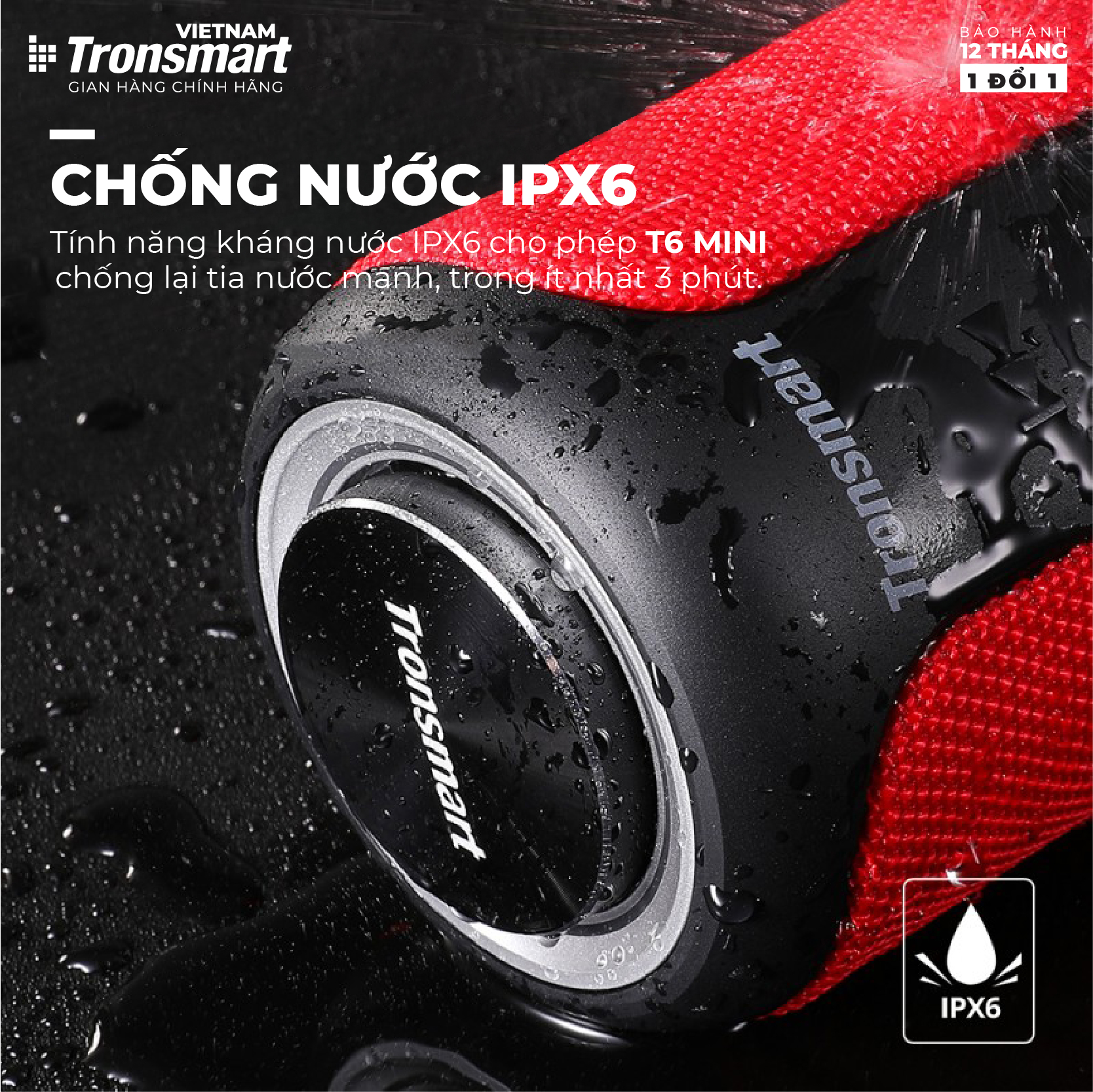 COMBO Loa Tronsmart T6 Plus và hộp đựng chống shock - Công suất 40W - Chống nước IPX6 Ghép đôi TWS - Hàng chính hãng