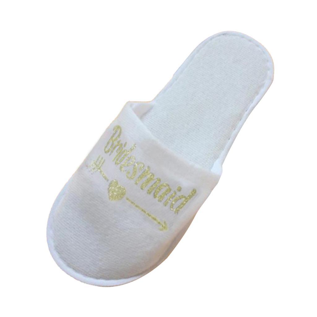 4 Pairs Wedding Party Slippers Gold