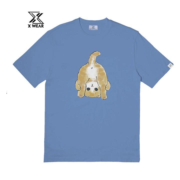 Áo thun Unisex phiên bản Lazy Cat cotton chống nhăn MEO1