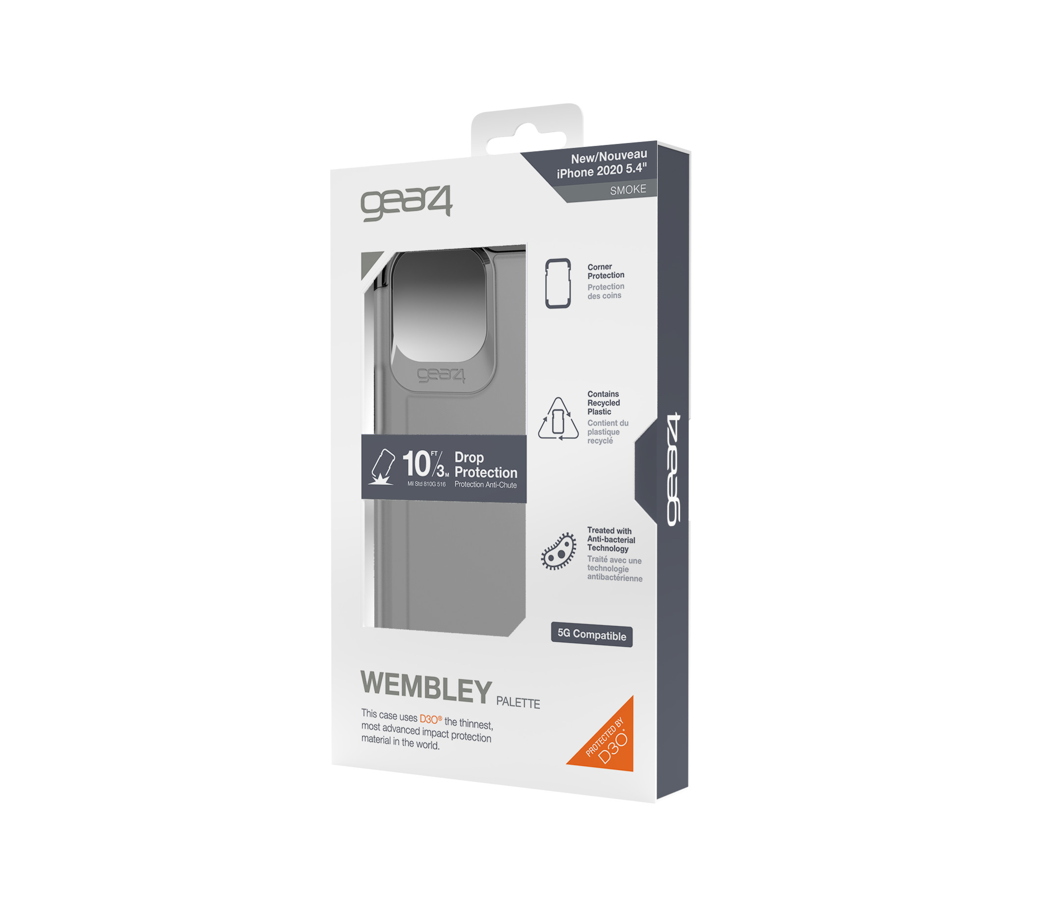 Ốp lưng GEAR4 D3O Wembley Palette iPhone - Công nghệ chống sốc độc quyền D3O, kháng khuẩn, tương thích tốt với sóng 5G - Hàng chính hãng