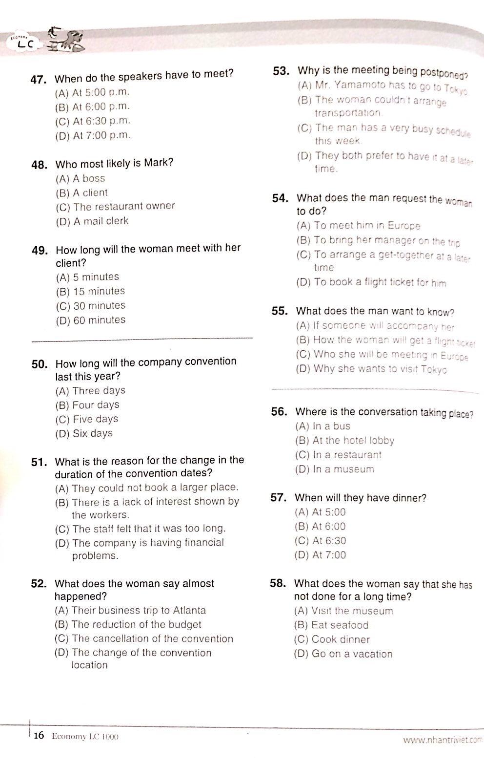 Economy TOEIC LC1000 Volume 2