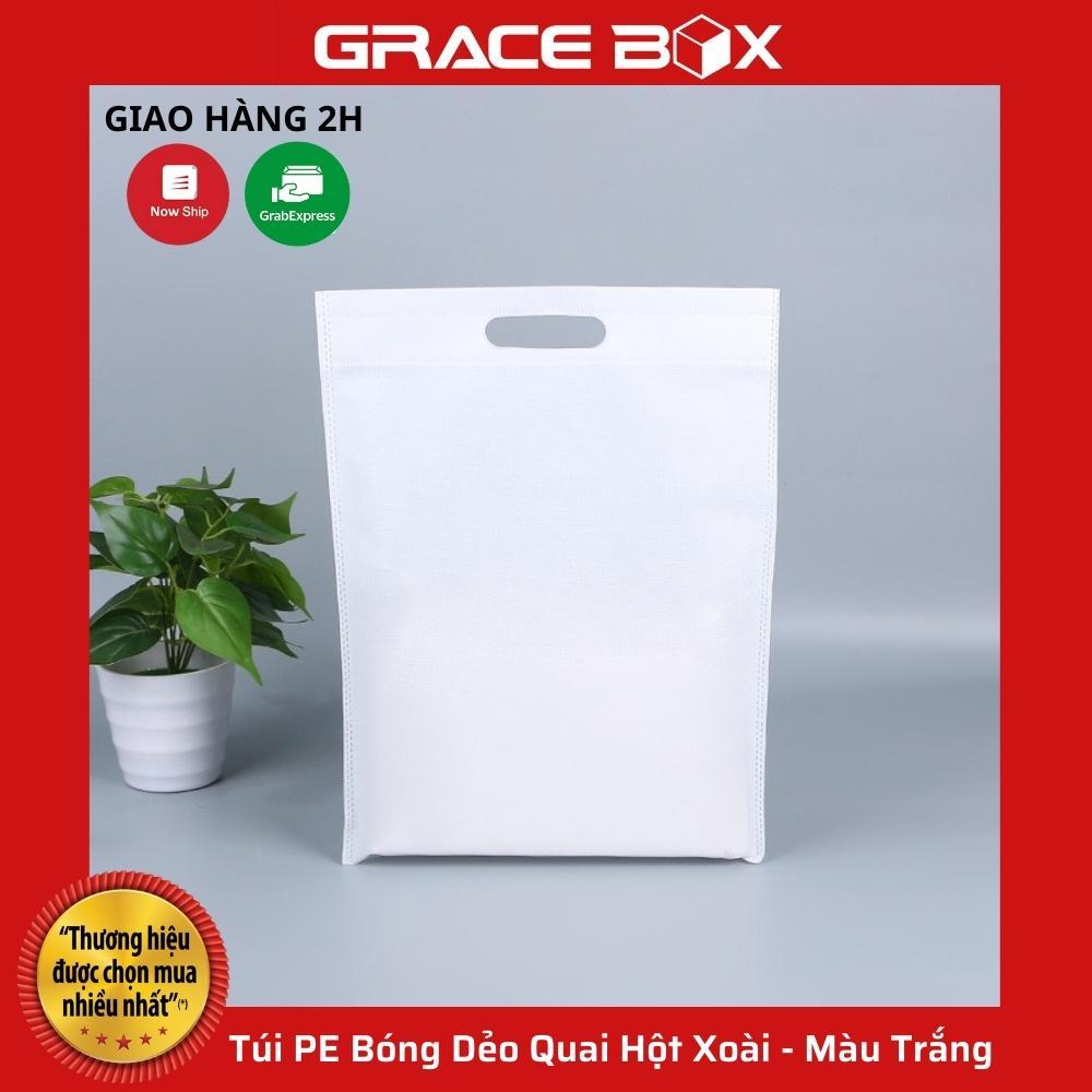 Túi PE Bóng Dẻo Màu Trắng - Quai Hột Xoài Đựng Phụ Kiện, Quần Áo