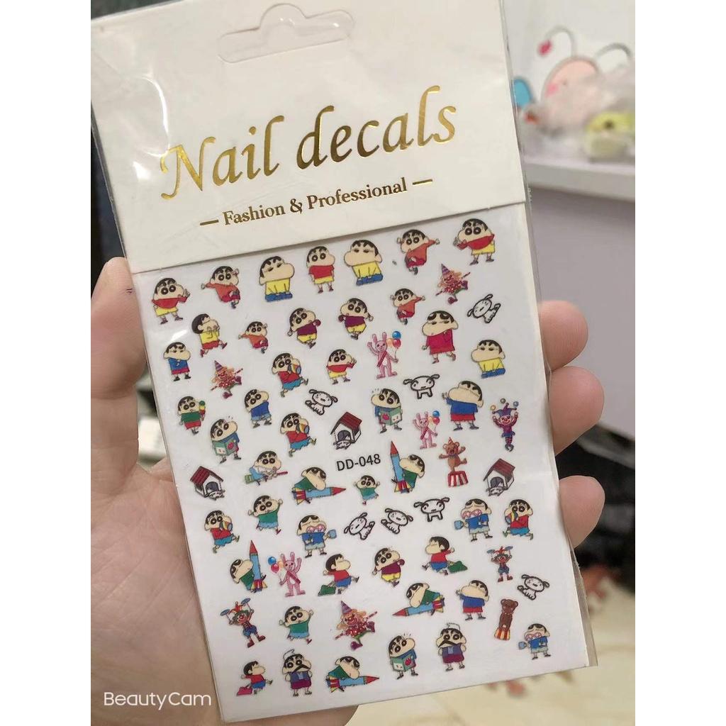sticker hoạt hình  trang trí nail dd 048