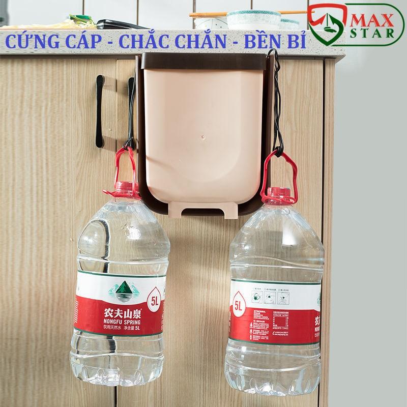 Thùng rác nhựa gấp gọn thông minh gắn tủ bếp gia đình mini tiện lợi treo tủ bếp