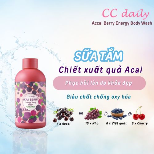 Sữa tắm trái cây CC Daily chiết xuất quả Acai CC Daily Acai Berry Energy Body Wash