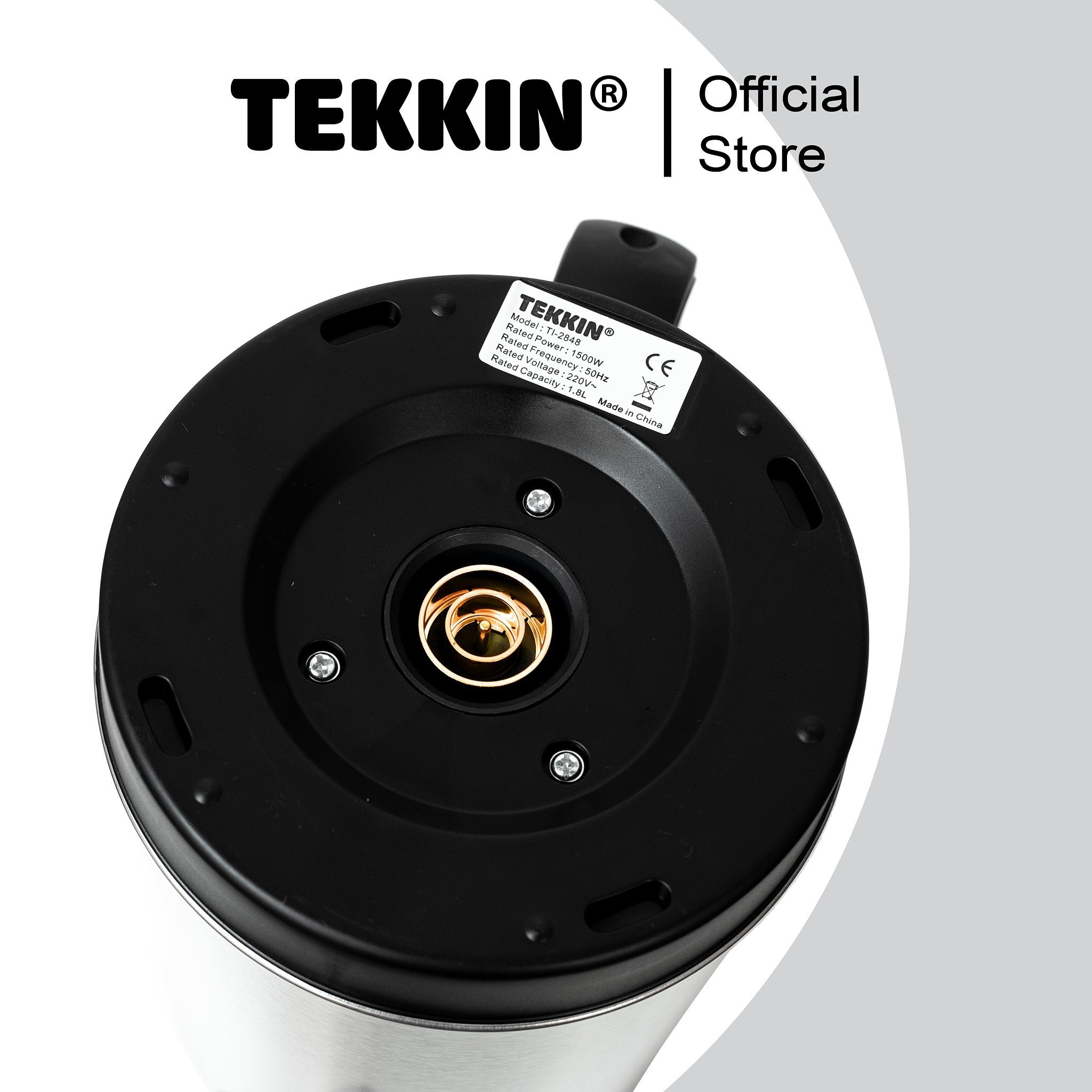 Ấm siêu tốc inox tự ngắt TEKKIN TI-2848 dung tích lớn 2.3L (dung tích sử dụng 1.8L) 1500W bảo hành 12 tháng - hàng nhập khẩu