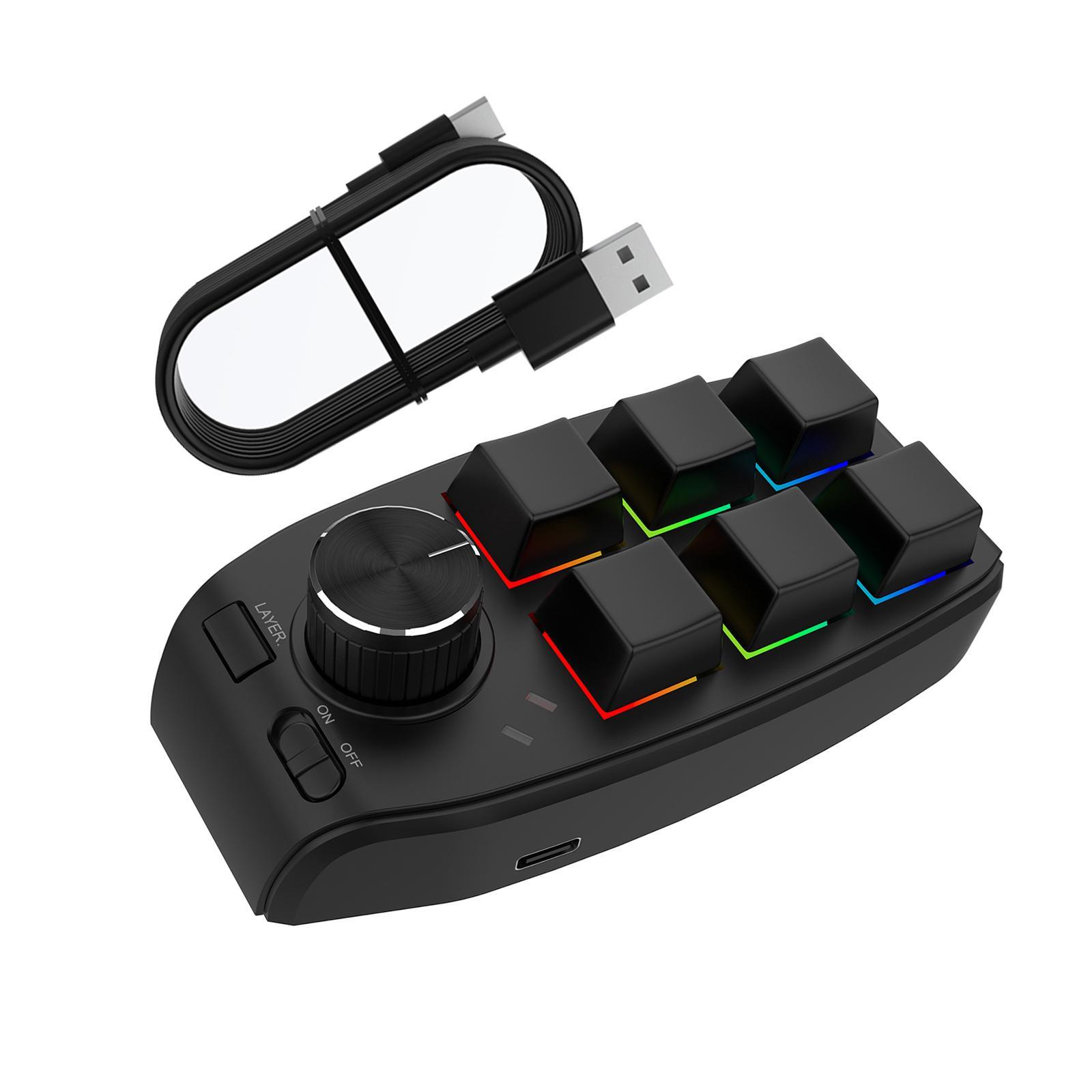 Keyboard Portable RGB Wired Standard Keyboard Macros Keypad for Programming Drawing