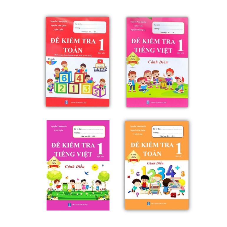 Sách - Combo Đề kiểm tra Toán + Tiếng Việt 1 Học kì 1 + 2 (Cánh diều)