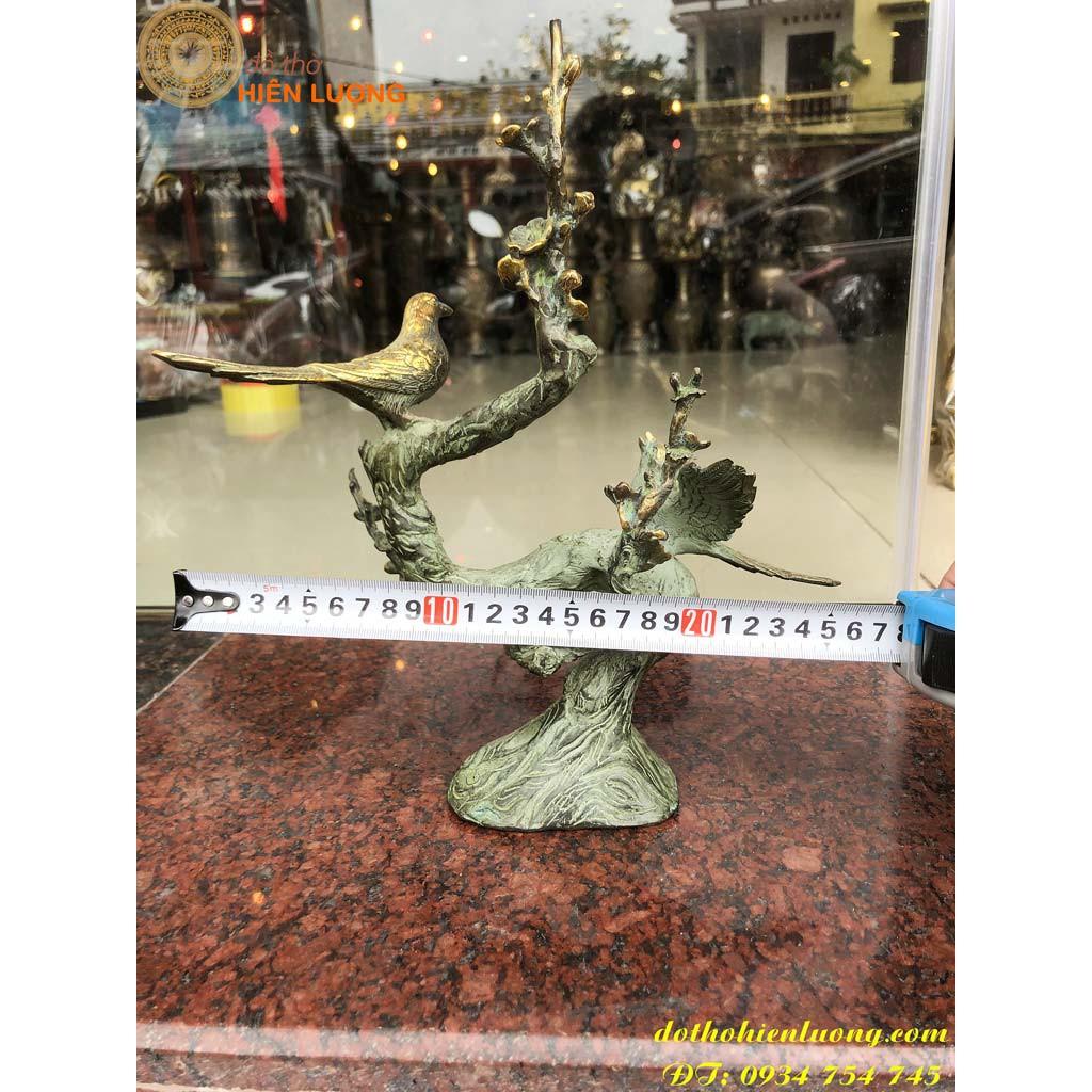 Chim Uyên Ương Phong Thủy Bằng Đồng Cao 30cm