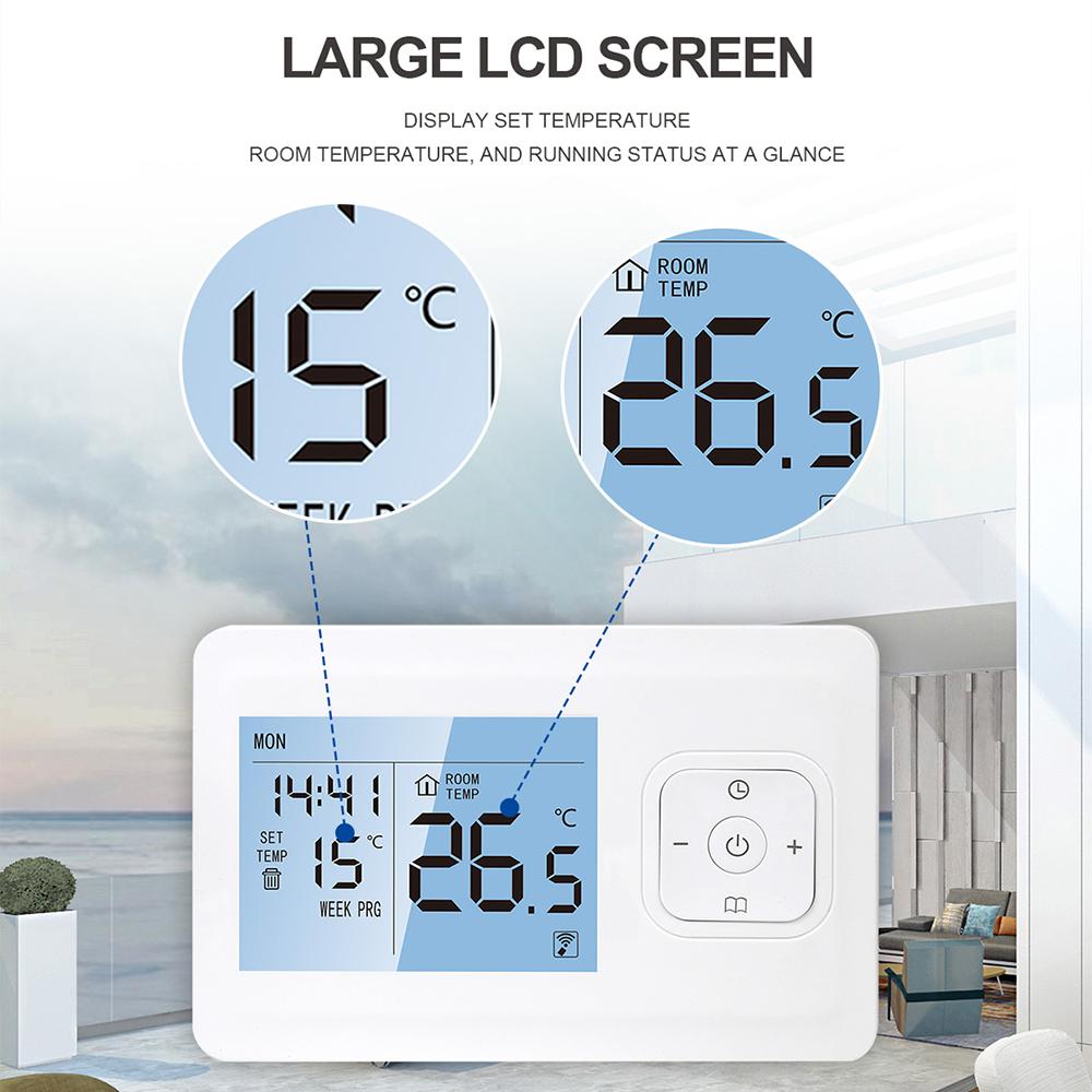 Wi-Fi Smart Thermostat Wireless Programmable Thermostat with RF Receiver Tabletop Wall-Mounted Style APP Control