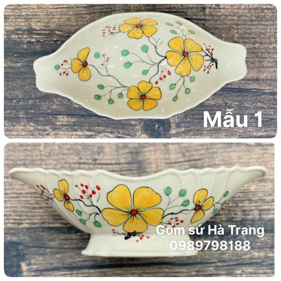 Bát thuyền gà gốm sứ Bát Tràng cao cấp mẫu 1