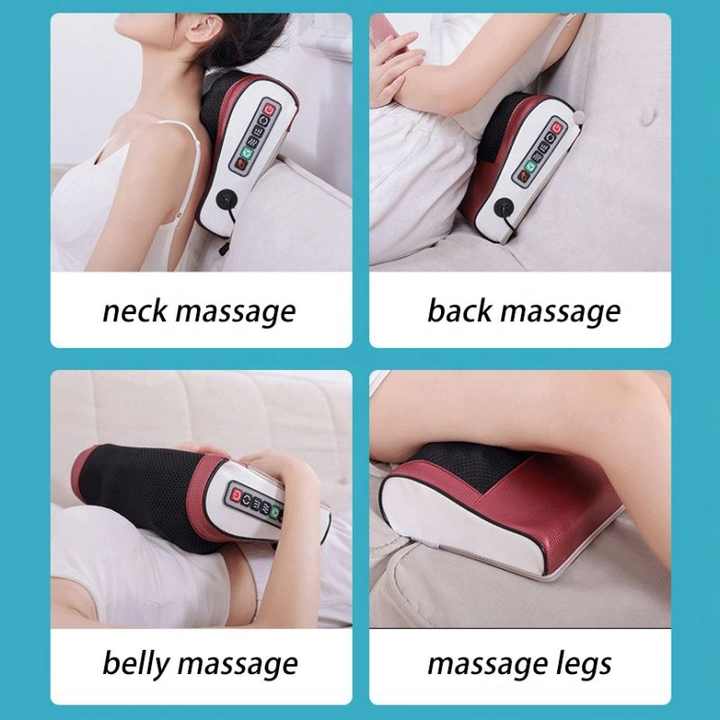 Gối massage cổ vai gáy, máy massage hồng ngoại 16 -20 bi cao cấp thế hệ mới hỗ trợ mát xa toàn thân - Massage pillow