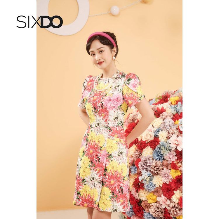 Đầm mini họa tiết thời trang SIXDO