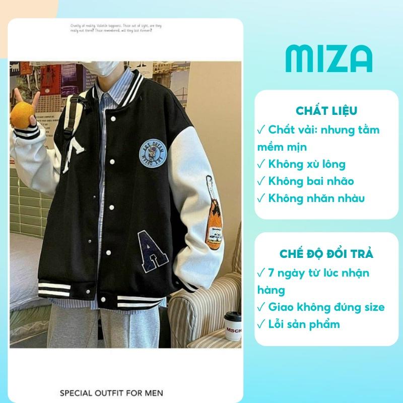 Áo bomber nam nữ nhung unisex khoác gió jacket cúc bấm form rộng local brand ulzzang phong cách hàn quốc đep Chữ R