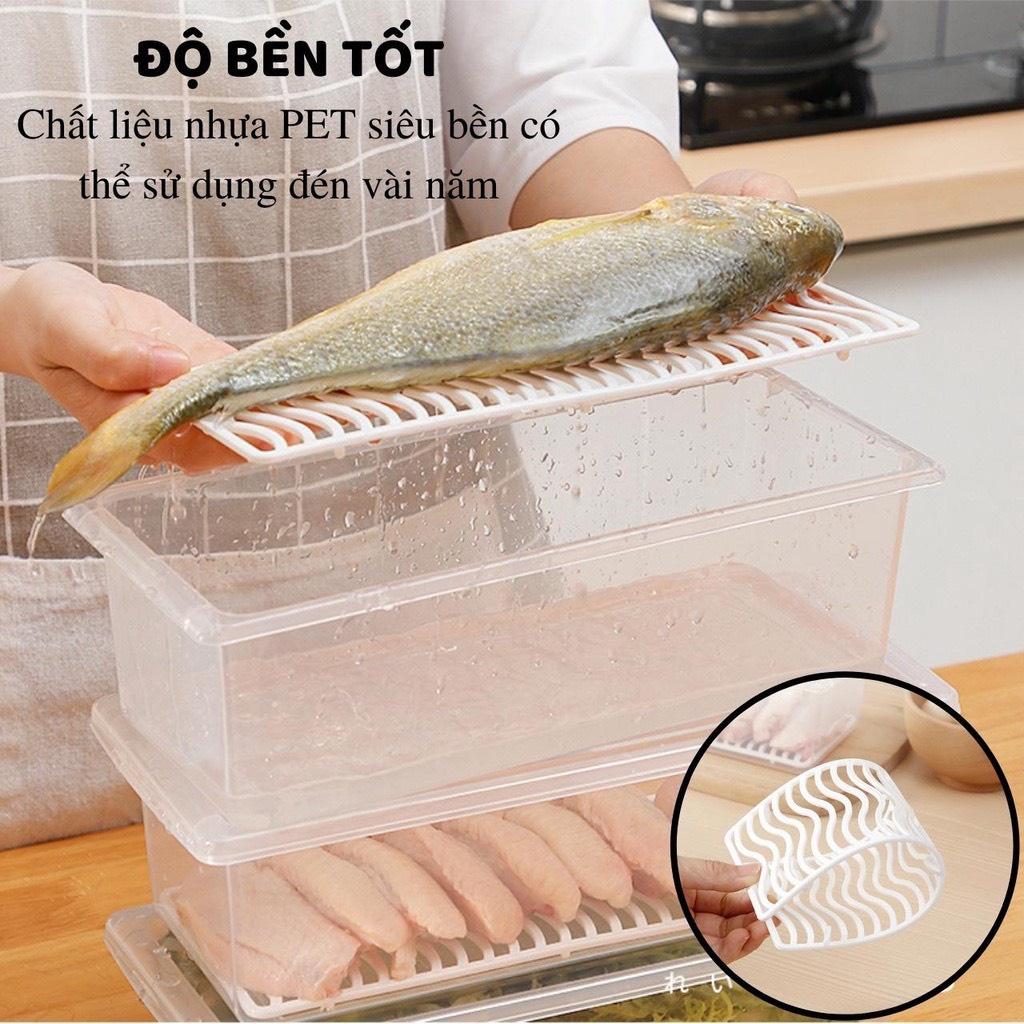 Hộp đựng thực phẩm có nắp đậy kèm khay ráo nước chất liện nhựa thực phẩm an toàn cho sức khỏe tiện lợi