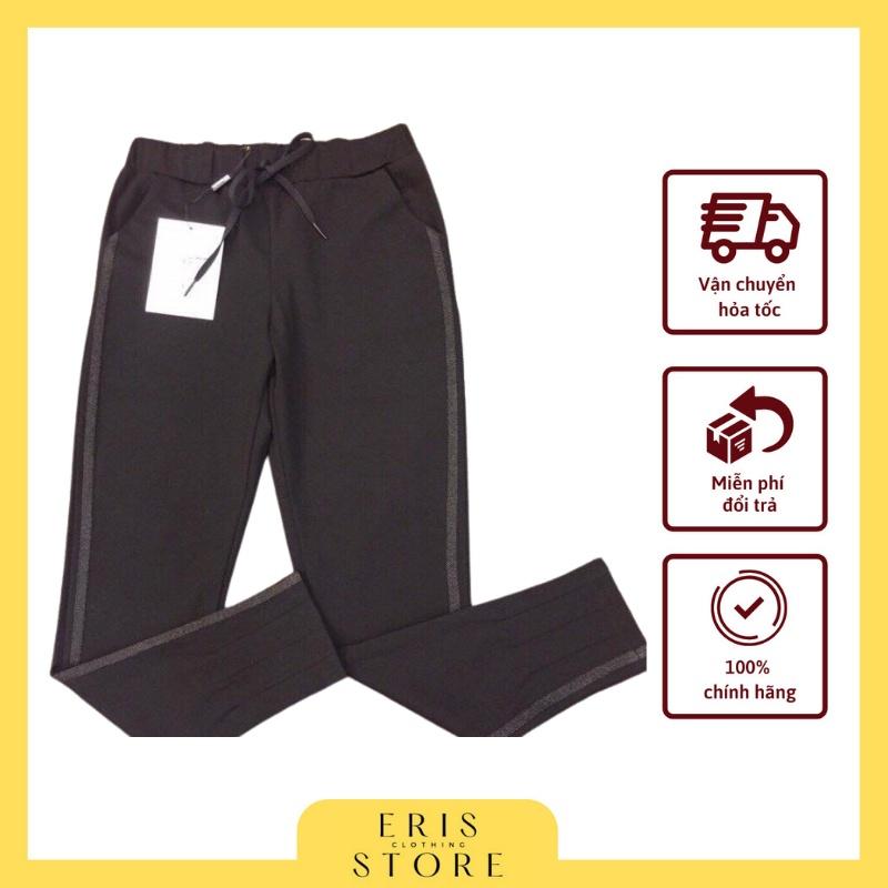 Quần Jogger nữ viền kim tuyến có dây rút mặc thu đông chất vải umi hàn cao cấp không bai xù