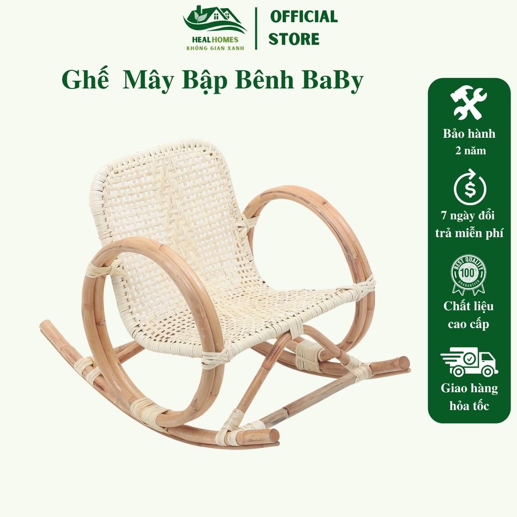 Ghế mây bập bênh trẻ em từ 1-6 tuổi, đồ trơi trẻ nhỏ, decor ban công đọc sách, trang trí phòng khách / HealHomes