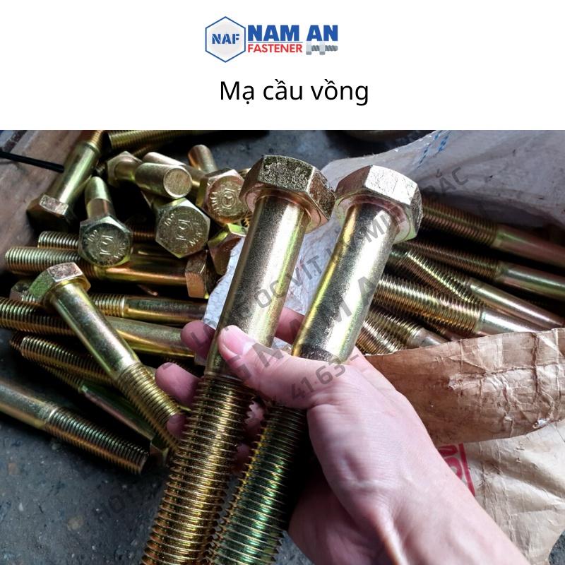 Bulong M22 cấp bền 8.8, bu lông lục giác M22, bu lông 8.8, đường kính 22mm, độ dài: 80->200mm, đen mộc, mạ