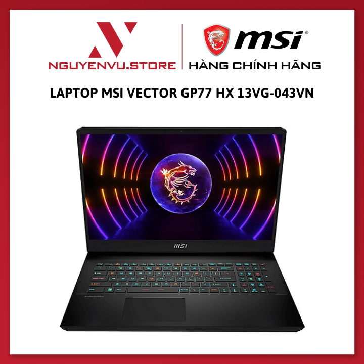 Laptop MSI Vector GP77 HX 13VG-043VN (Intel Core i7-13700H | 16GB | 512GB | RTX 4070 | 17.3 inch QHD | Win 11 | Đen) - Hàng Chính Hãng