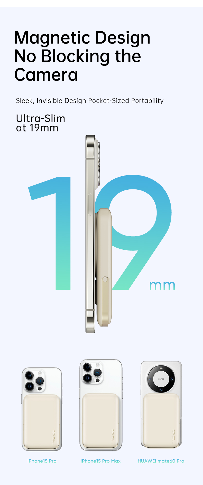 Pin sạc dự phòng không dây kèm giá đỡ điện thoại Rockspace P20 SE sạc nhanh PD 20W 10000mAh - Hàng chính hãng bảo hành 12 tháng