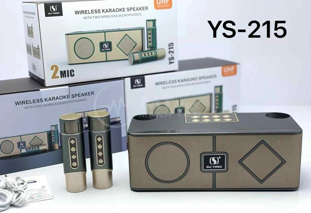 LOA KARAOKE MINI YS-215 TẶNG KÈM 2 MICRO KẾT NỐI BLUETOOTH NGHE NHẠC CA HÁT CỰC HAY