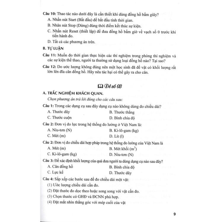 SÁCH - đề kiểm tra khoa học tự nhiên 6