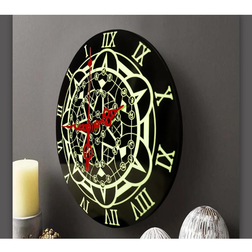 Luminous Wall Clock - 12'' Non-Ticking Silent Clock with Night Light - Large Decorative Wall Clock for Kitchen Office Bedroom