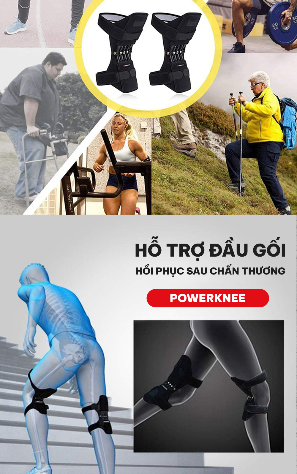 Khung Trợ Lực Khớp Gối Hỗ Trợ Nâng Đỡ Bảo Vệ Đầu Gối cho người già hoặc vận động nhiều
