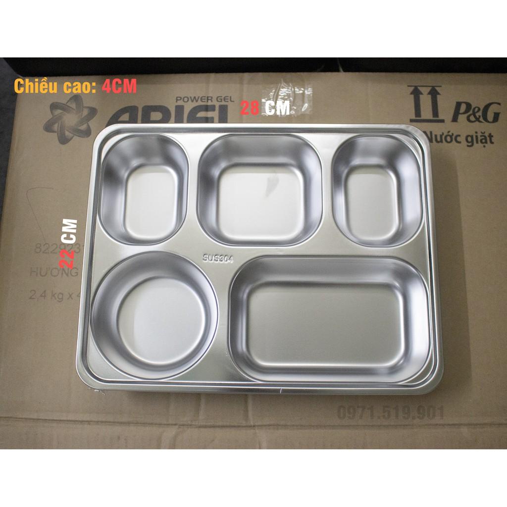 Khay cơm inox 5 ngăn sâu lòng hàn quốc giá rẻ