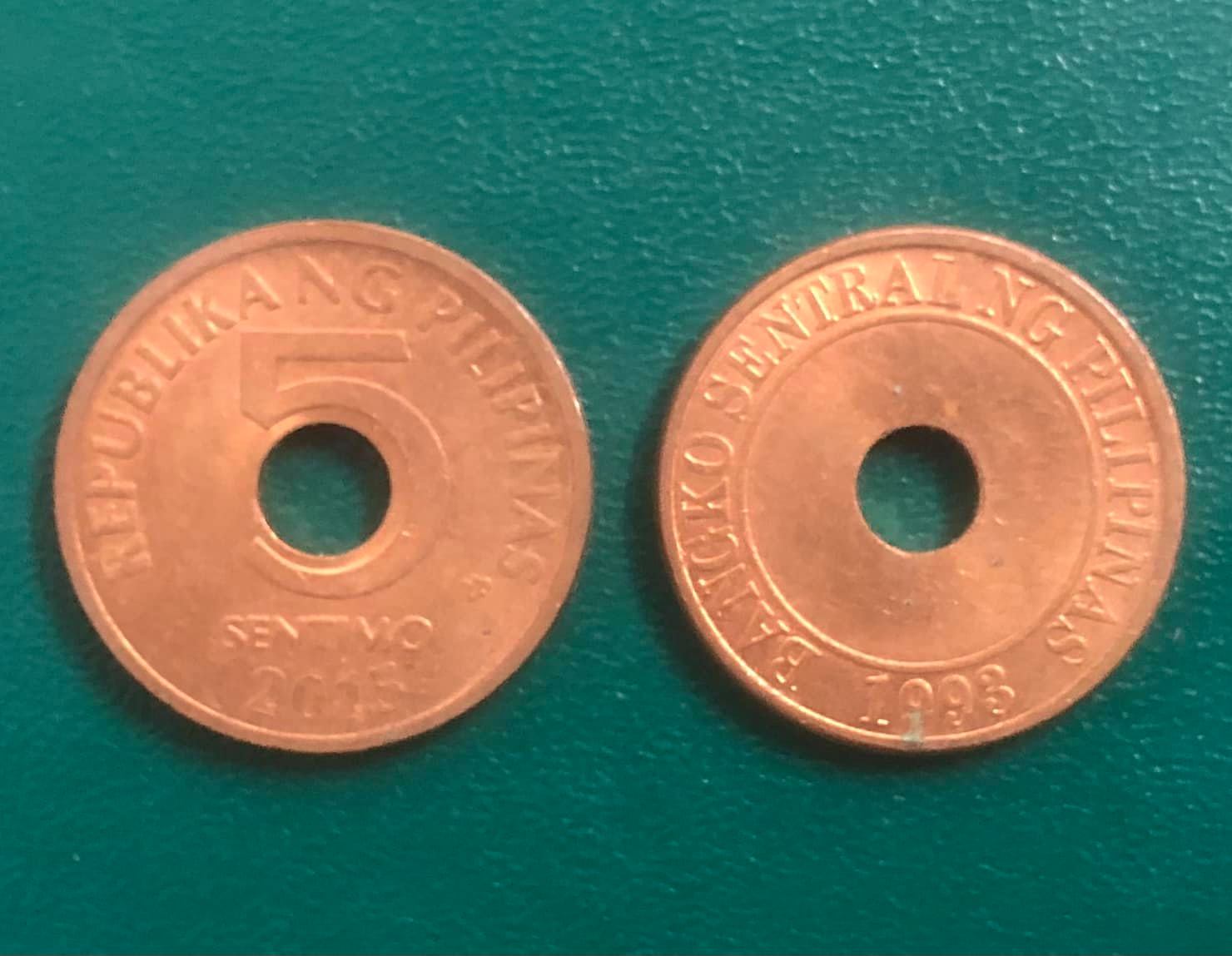 Đồng xu Philippines 5 sentimo nhỏ, xinh, được coi là đồng xu may mắn của người Phi