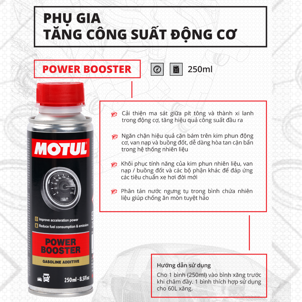 Phụ gia tăng công suất động cơ xe ô tô - POWER BOOSTER 250ml