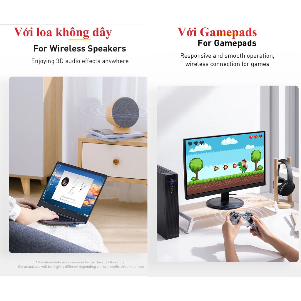  USB Bluetooth / thiết bị tạo bluetooth cho máy tính Baseus Wireless Adapter BA04 - Hàng chính hãng